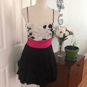 NWT Speechless Teen Girl Dress Black White Pink Spaghetti Strap Size 9